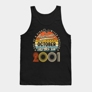 Awesome Since October 2001 Vintage 22nd Birthday Tank Top